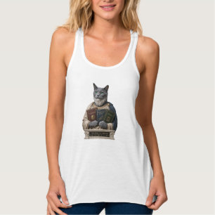 Camiseta Con Tirantes Gato Aristoteles Azul Ruso