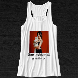 Camiseta Con Tirantes Gato Blanco Y Negro Mamá Familia Mascota Foto Pers