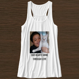 Camiseta Con Tirantes Gato Mamá Personalizado Familia Foto Mascota Negro