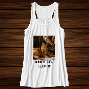 Camiseta Con Tirantes Gato Mamá Personalizado Foto Familia Mascota Blanc