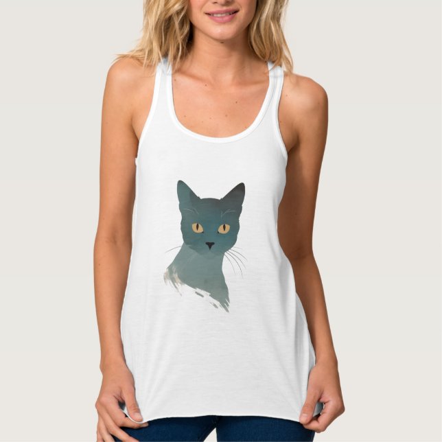 Camiseta Con Tirantes Gato negro (Anverso)