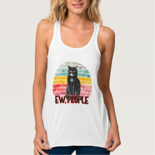 Camiseta Con Tirantes Gato negro retro vintage