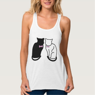 Camiseta Con Tirantes Gato negro y blanco
