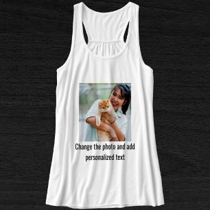 Camiseta Con Tirantes Gato negro y blanco personalizado foto de familia 