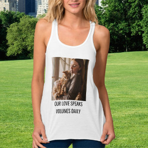 Camiseta Con Tirantes Gato personalizado Mamá Familia Foto Pet Moda Blan