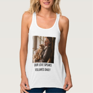 Camiseta Con Tirantes Gato personalizado Mamá Familia Foto Pet Moda Blan