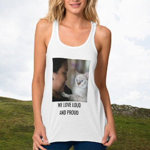 Camiseta Con Tirantes Gato personalizado Mamá Familia Mascota Foto linda