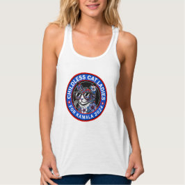 Camiseta Con Tirantes Gato sin niños Las Damas Votan Kamala US 2024 Dems