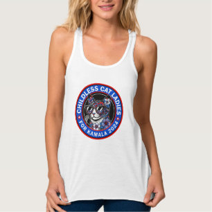 Camiseta Con Tirantes Gato sin niños Las Damas Votan Kamala US 2024 Dems