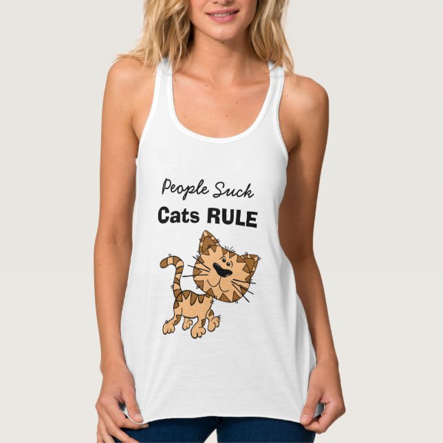 Camiseta Con Tirantes Gente Suck, gatos gobiernan camisas (Anverso)