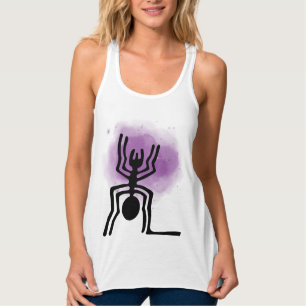 Camiseta Con Tirantes Geoglifos de Líneas Nazca - Antigua Araña Negra