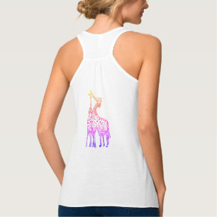 Camiseta Con Tirantes Girafas africanas besan a las mujeres en el tanque