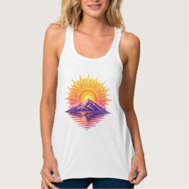 Camiseta Con Tirantes Golden Boho Mandala Sun Mountain Sunset Reflection