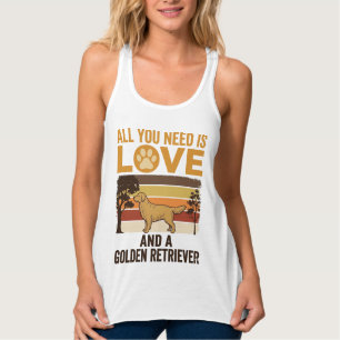 Camiseta Con Tirantes Golden Retriever Todo lo que necesitas es amor Vin