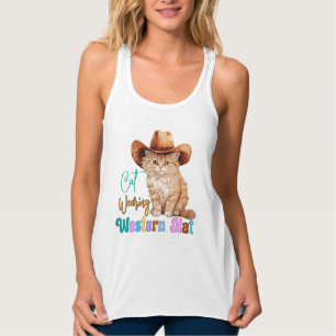 Camiseta Con Tirantes Gorra occidental con gatos 85246