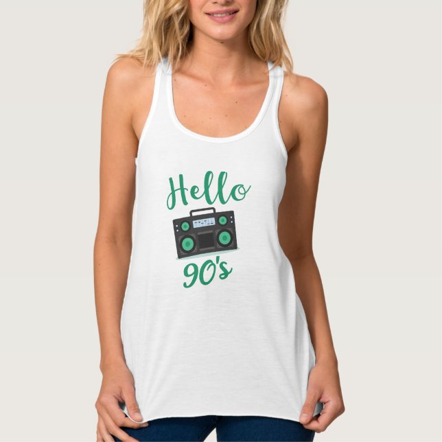 Camiseta Con Tirantes Grabador de audio de radio de los años 90 (Anverso)