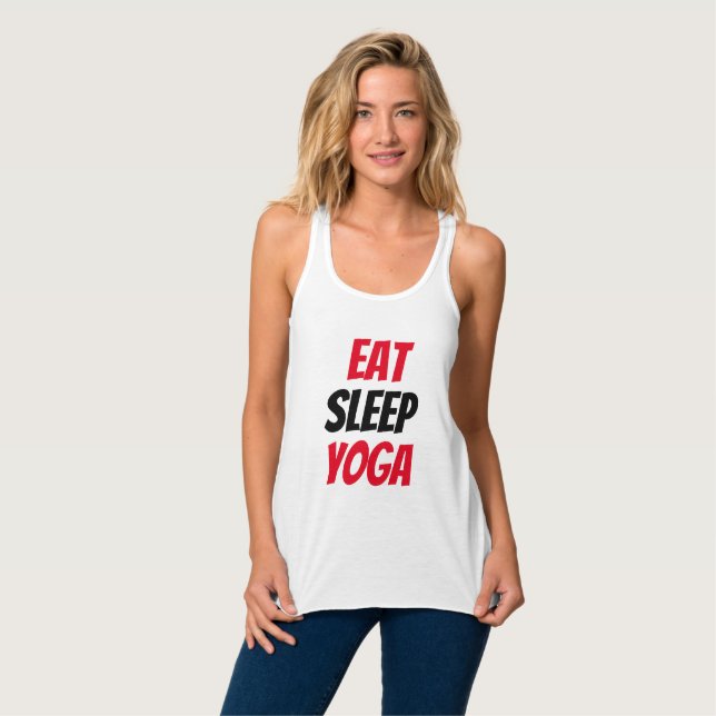 Camiseta Con Tirantes ¡Gracioso! Cama del tanque de yoga para dormir (Anverso completo)
