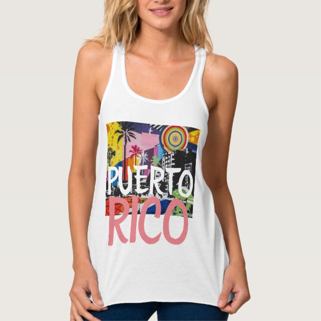 Camiseta Con Tirantes Graffiti mural en Guay de Puerto Rico, mujeres (Anverso)