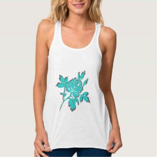 Camiseta Con Tirantes GRIS ROSE-_Woman's-Tank de TURQUOISE-&