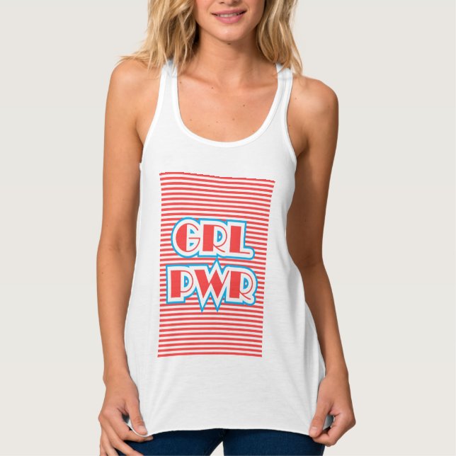 Camiseta Con Tirantes GRL PWR, Chica Power (versión roja), niñita, graci (Anverso)