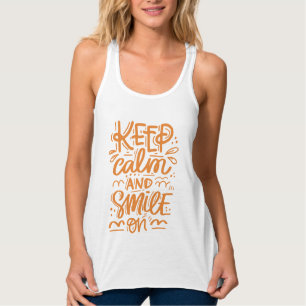 Camiseta Con Tirantes Guarde la calma y sonría encendido