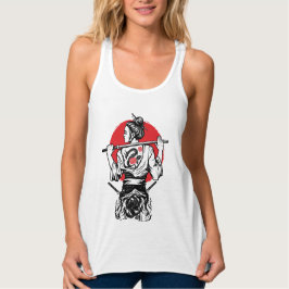 Camiseta Con Tirantes Guerrera Samurái Femenina – Tatuaje de Rosa de Dra