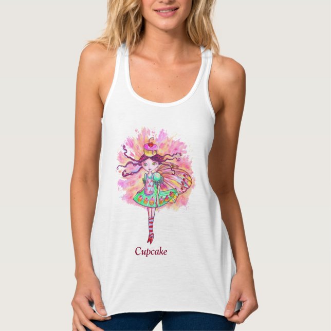 Camiseta Con Tirantes Hada de pastelito de las mujeres Slim Fit Racerbac (Anverso)