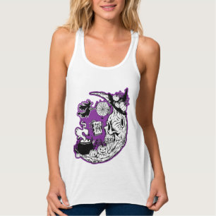 Camiseta Con Tirantes Halloween Crescent Moon Witch Skull