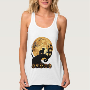 Camiseta Con Tirantes Halloween French Bulldog Luna Calabazas Espeluznan