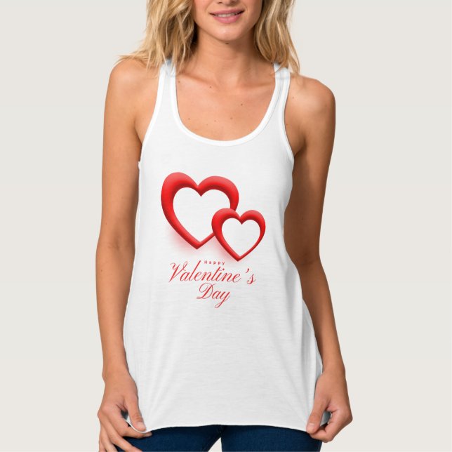 Camiseta Con Tirantes Happy Valentine’s Day Heart Love Design-23540 (Anverso)