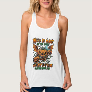 Camiseta Con Tirantes Hay Calabazas De Monstruo De Halloween Mágico Ala