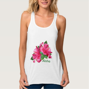 Camiseta Con Tirantes Hermosas flores rosadas de Hibiscus