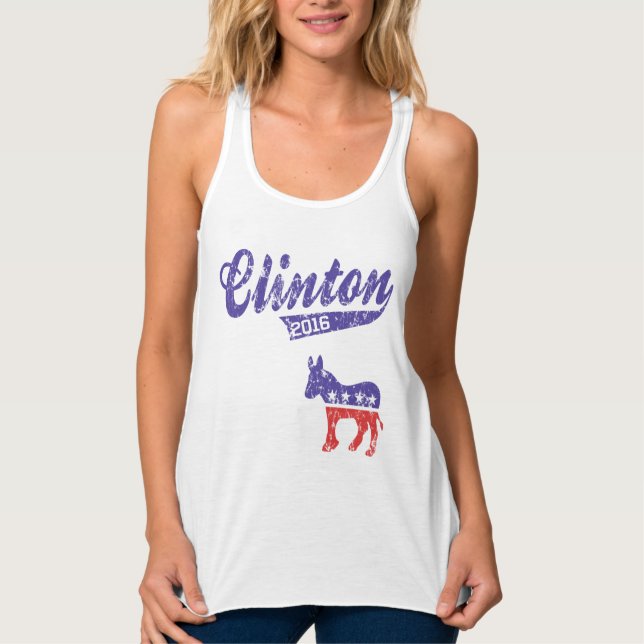 Camiseta Con Tirantes Hillary Clinton 2016 Demócratas deportivos (Anverso)