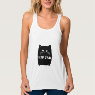 Camiseta Con Tirantes HIP BLACK CAT   Diseño de aficionado de CATS