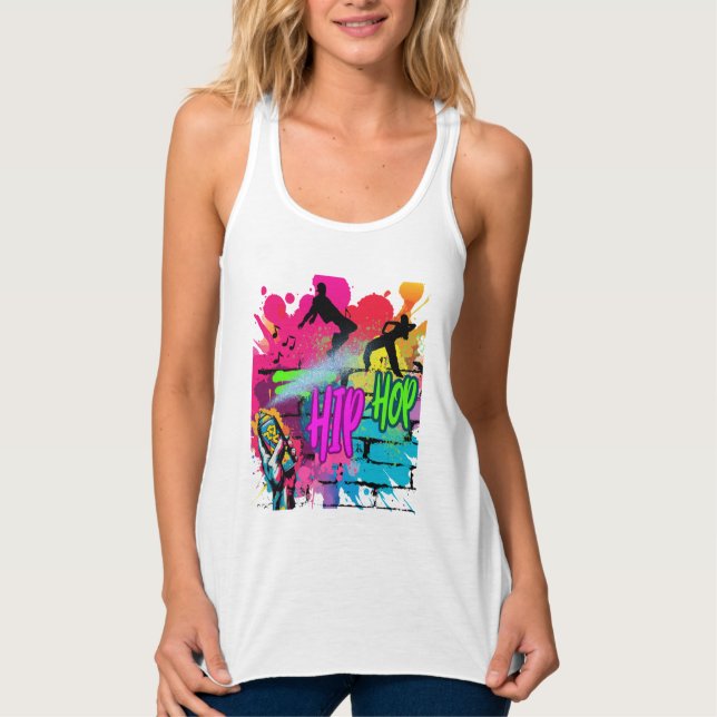Camiseta Con Tirantes  Hip-Hop Street Art – Vibrant Urban Energy (Anverso)