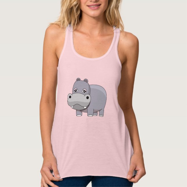 Camiseta Con Tirantes Hipopótamo Bebé Adorable (Anverso)