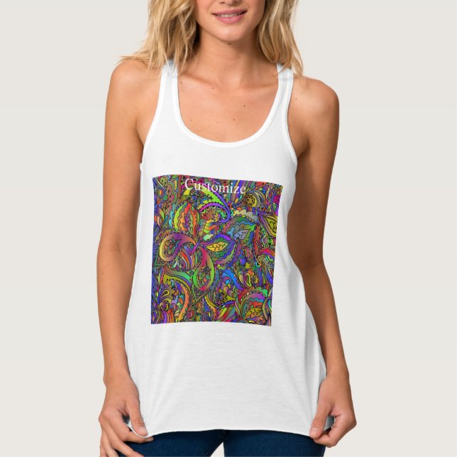 Camiseta Con Tirantes Hippie Groovy Diseño Psicodélico Thunder_Cove (Anverso)