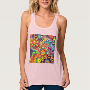 Camiseta Con Tirantes Hippie Groovy Techno Psychedelic Thunder_Cove