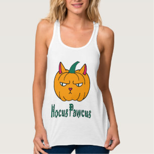 Camiseta Con Tirantes Hocucus pawcus Halloween calabaza ginger cat magia