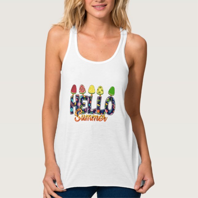 Camiseta Con Tirantes Hola, verano, mujeres (Anverso)