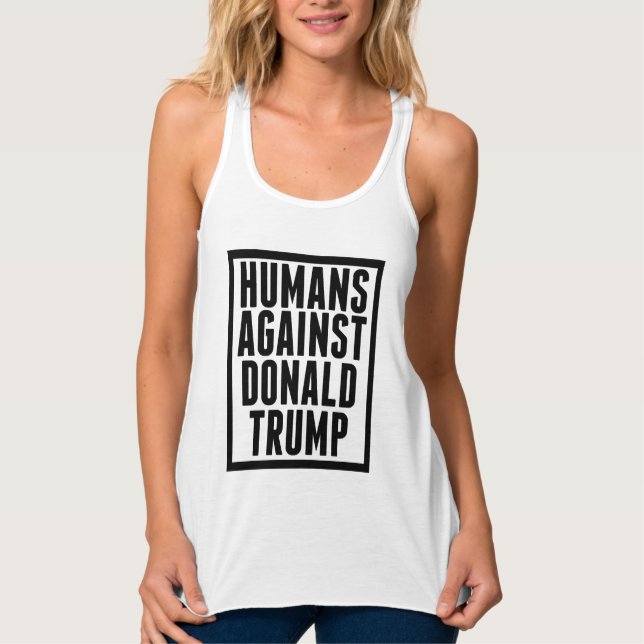 Camiseta Con Tirantes Humanos contra Donald Trump (Anverso)