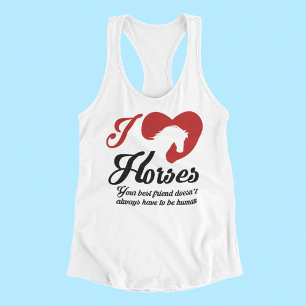Camiseta Con Tirantes I Amo/Caballos del Corazón