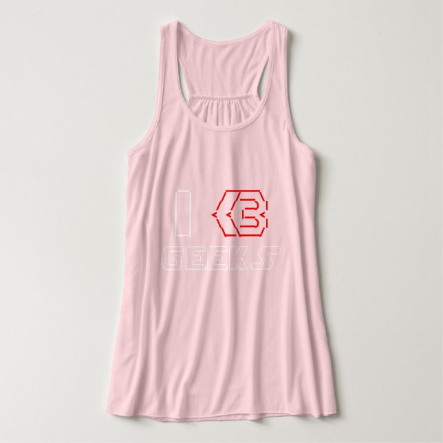 Camiseta Con Tirantes I Heart Geeks ASCII ART (Diseño del anverso)