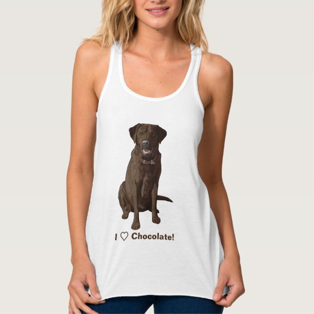 Camiseta Con Tirantes I Love Chocolate Labrador Retrievers (Anverso)