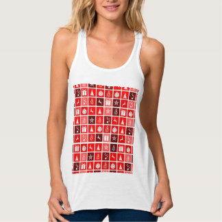 Camiseta Con Tirantes Icono de Navidad Cuadrados Rojos Arte Festivo Clás