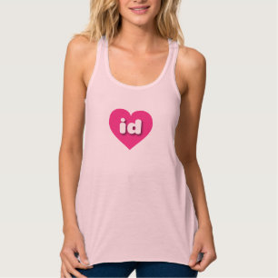 Camiseta Con Tirantes Idaho corazón rosado caliente - Amo id
