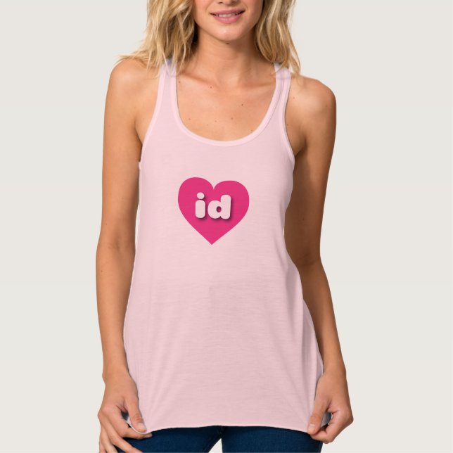 Camiseta Con Tirantes Idaho corazón rosado caliente - Amo id (Anverso)