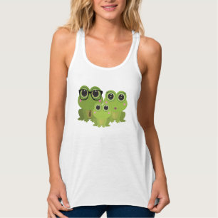 Camiseta Con Tirantes Ilustración de familia de ranas lindas: mamá, papá