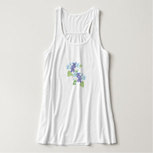 Camiseta Con Tirantes Ilustracion de flores violetas silvestres
