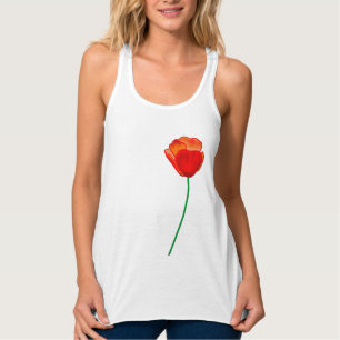 Camiseta Con Tirantes Ilustracion de la flor de amapola roja